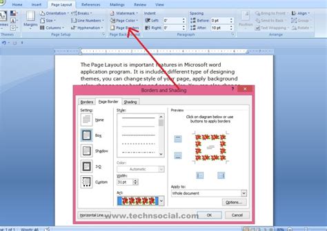 how to create page design in word