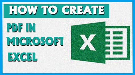 how to create pdf in ms excel