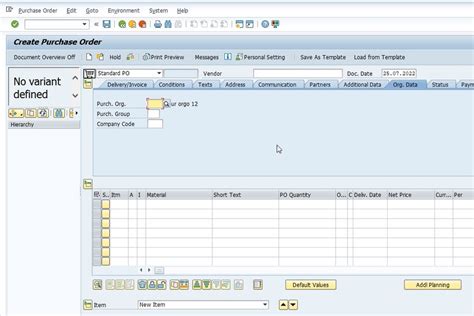how to create po in sap abap