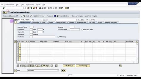 how to create po in sap mm