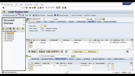 how to create po in sap step by step