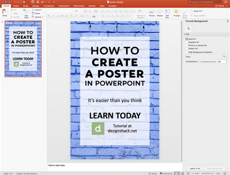 how to create poster in powerpoint presentation write steps