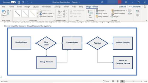 how to create process diagram in word