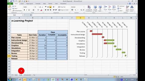 how to create progress gantt chart in excel