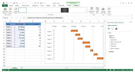 how to create project gantt chart in excel