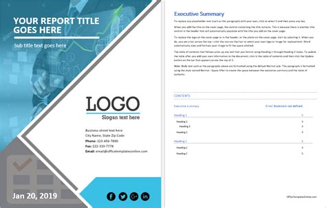 how to create project report in ms word