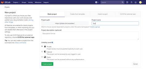 how to create project repository in gitlab