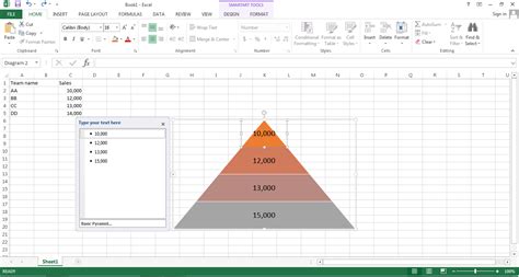 how to create pyramid chart in excel
