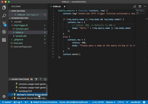 how to create python azure function in visual studio code