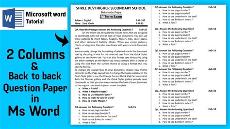 how to create question paper in microsoft forms