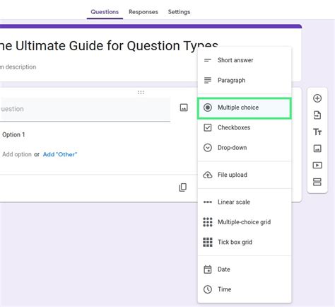 how to create questions in google form
