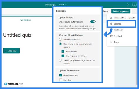 how to create quiz in microsoft forms with time limit