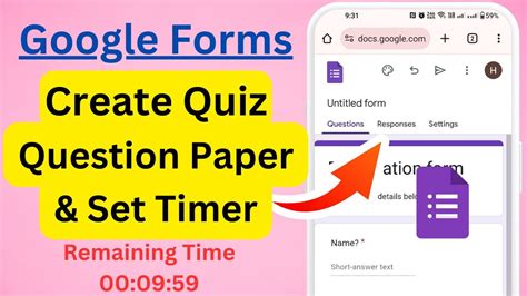 how to create quiz question paper on google forms with time limit