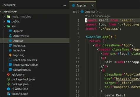 how to create react app with typescript in vs code