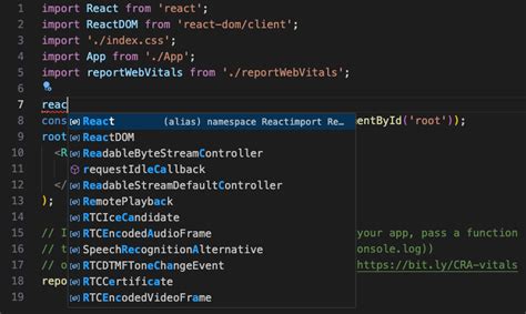 how to create react js project in visual studio code