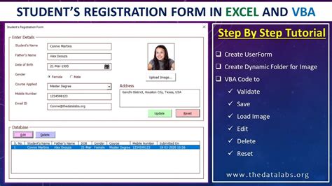 how to create registration form in excel