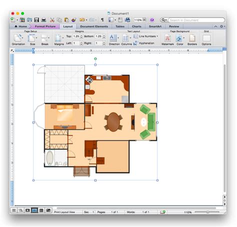 how to create room layout in word