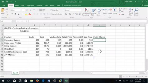 how to create sales report in excel with formula