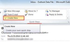 how to create shortcut for email template in outlook