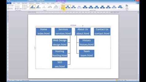 how to create site map in word