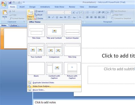 how to create slides from word document