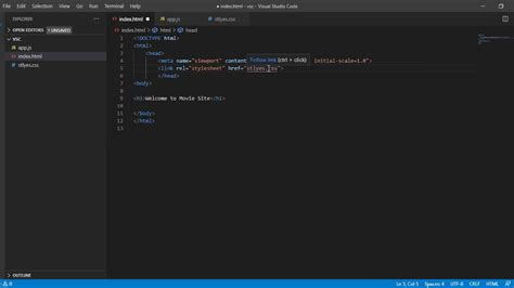 how to create style css in visual studio code