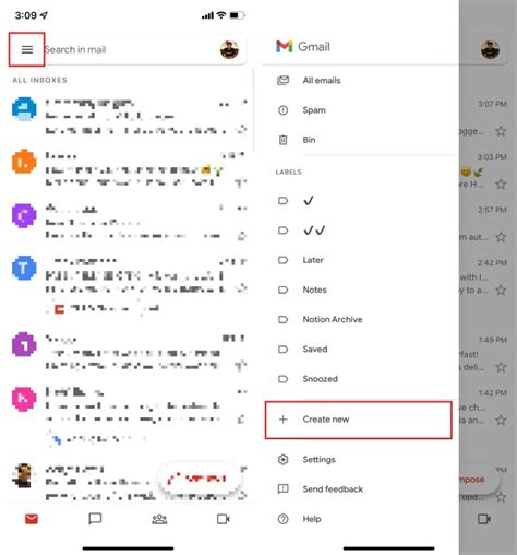 how to create sub labels in gmail app on iphone