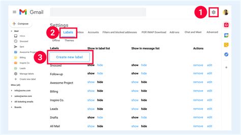 how to create sub labels in gmail app on phone