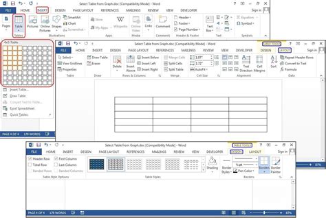 how to create table in ms word document
