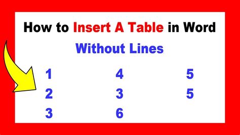how to create table in word without lines