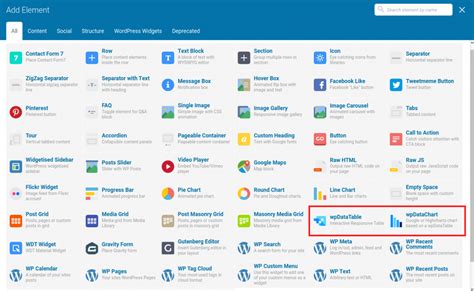 how to create table in wordpress wpbakery page builder