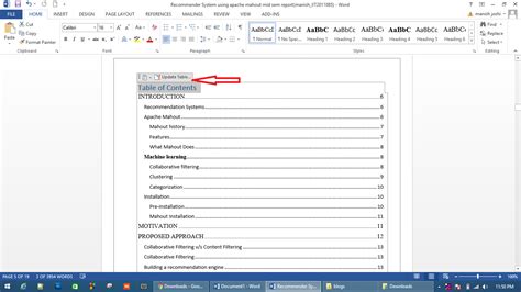 how to create table of contents automatically in word 2010
