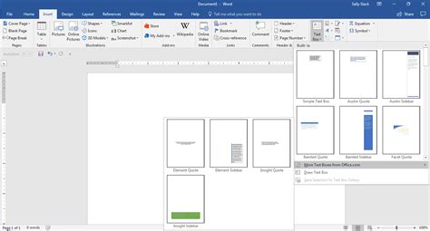 how to create text box in word online