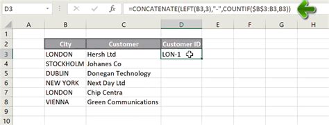 how to create unique number in excel