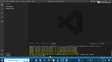 how to create virtual environment in django in vscode
