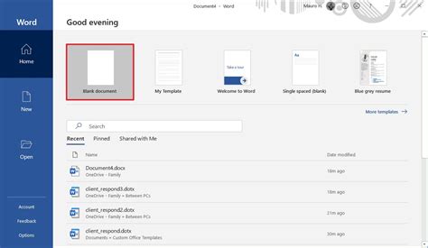 how to create word document from template