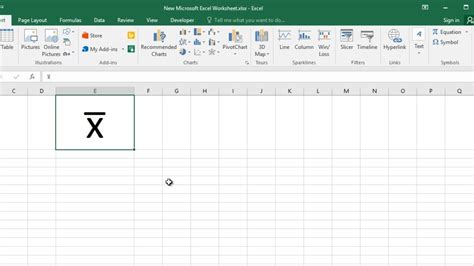 how to create x bar in excel