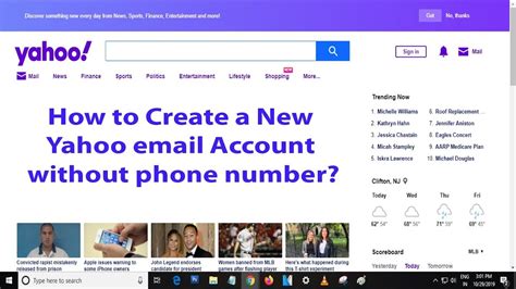 how to create yahoo email id without phone number