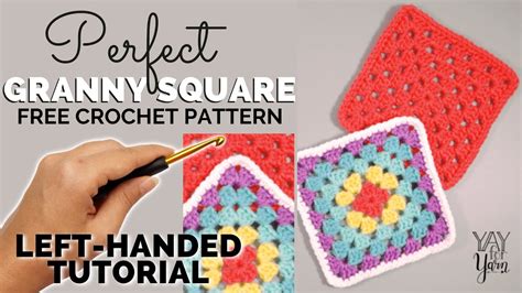 how to crochet a square for beginners left handed