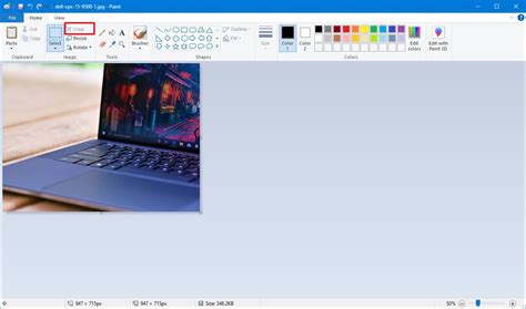how to crop image in paint windows 10