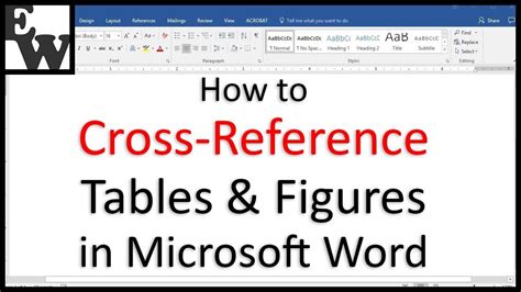 how to cross reference table and figures in word