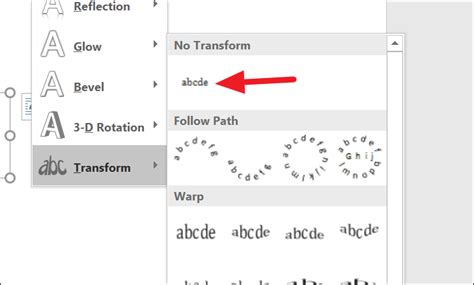 how to curve text in word without transform