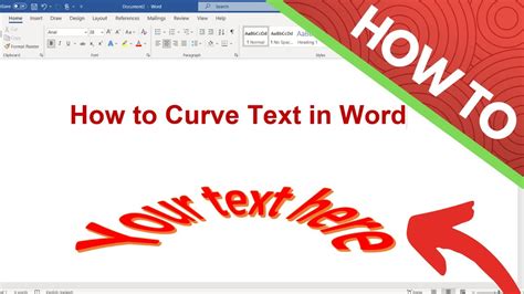 how to curve words in word art