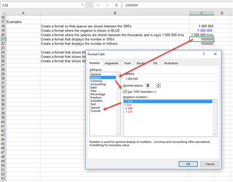 how to custom format numbers to thousands in excel