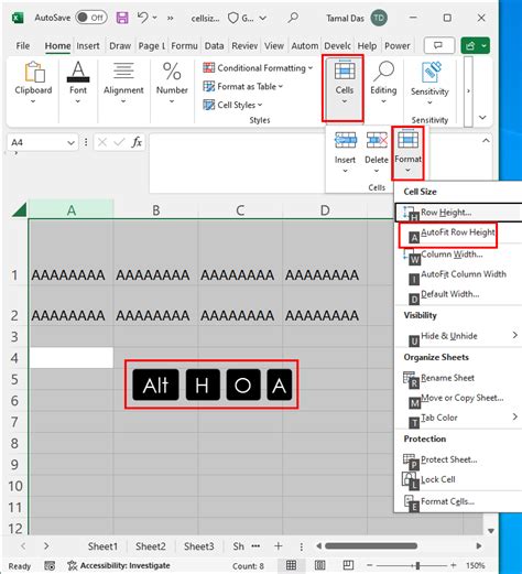 how to customize cell size in excel