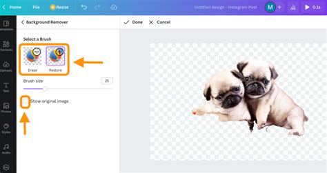 how to cut out an image in canva