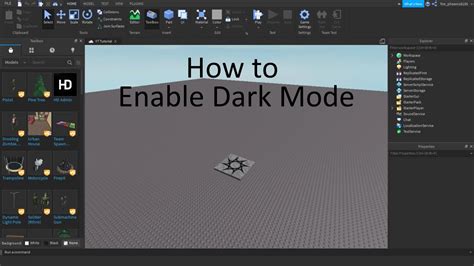 how to dark mode roblox studio