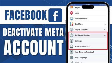 how to deactivate facebook on new meta