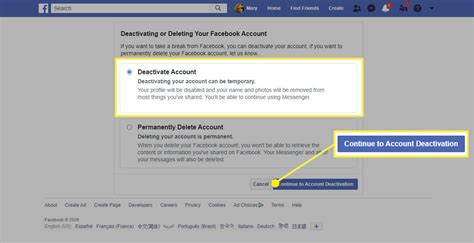 how to deactivate facebook web browser