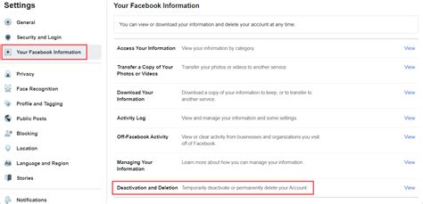 how to deactivate fb on desktop